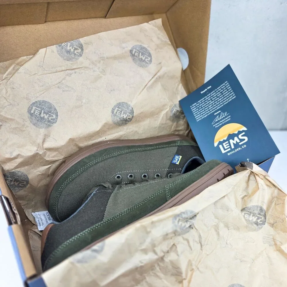 Lems Chillum Spruce Olive Green Minimalist Shoes Men’s 8 Women's 9.5 302-080M